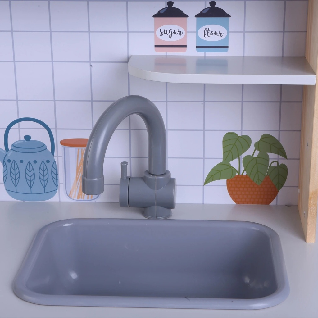 Cocina de Madera con Campana y Lavarropas EduFun