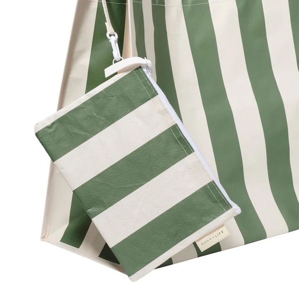 Carryall Beach Bag The Vacay Olive Stripe Sunnylife