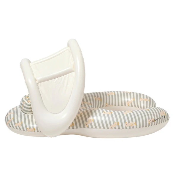 Float Together Baby Seat Duck Sage Stripe Sunnylife