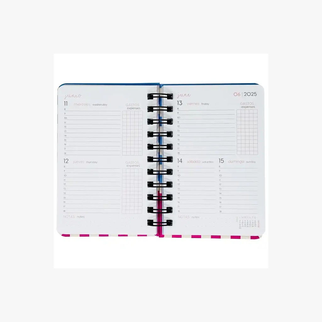 Agenda Gratitud Pastel 2 dias por pagina Mooving