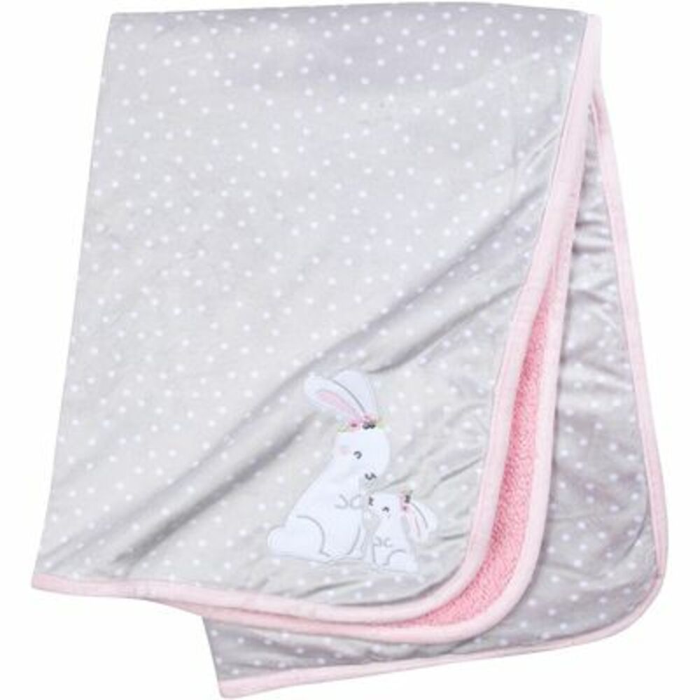 Manta plush corderito rosa y gris Gerber