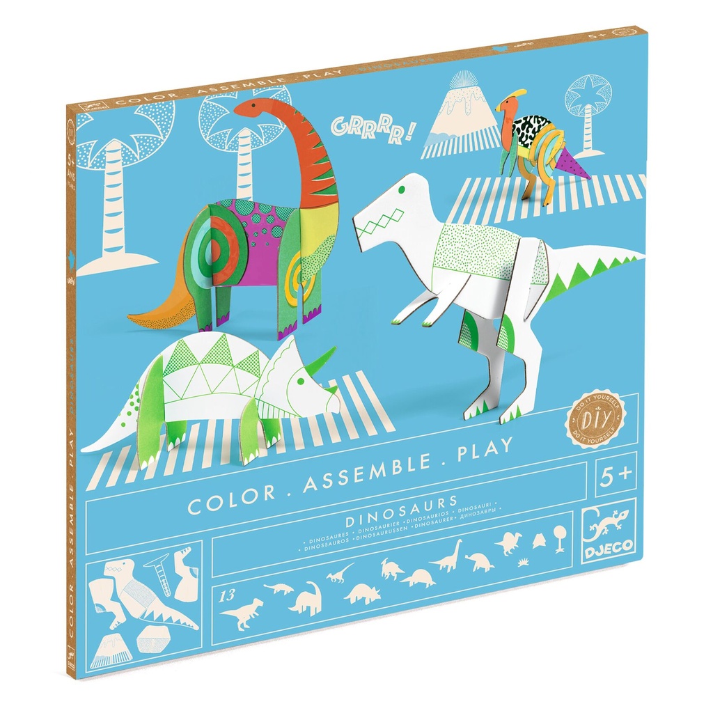 Color Assemble Play Dinosaurs Djeco