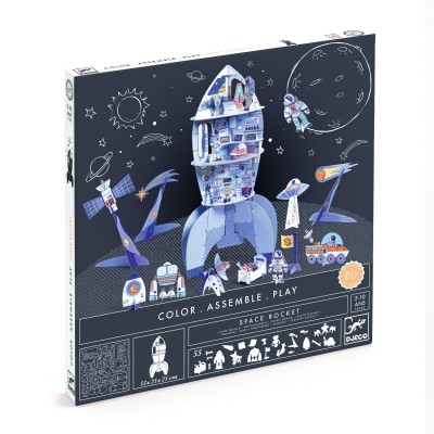 Color Assemble Play Space Rocket Djeco