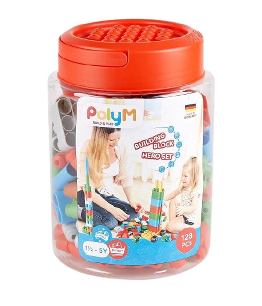 Juego de construccion - Balde 128pzas POLYM