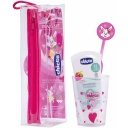 Set cuidado oral cepillo + pasta 3-6 años rosa Chicco