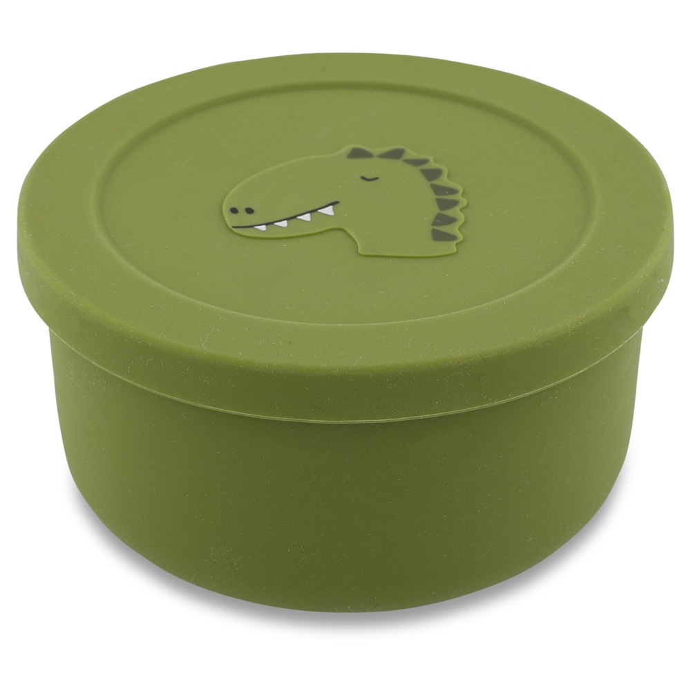Silicone Snack Pot With Lid - Mr, Dino Trixie