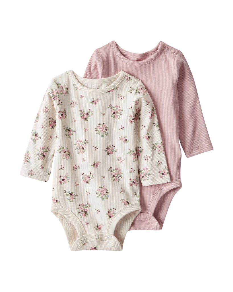 Pack 2 Bodies Ml Alg Org Flor Rosa Little Planetnb Carters