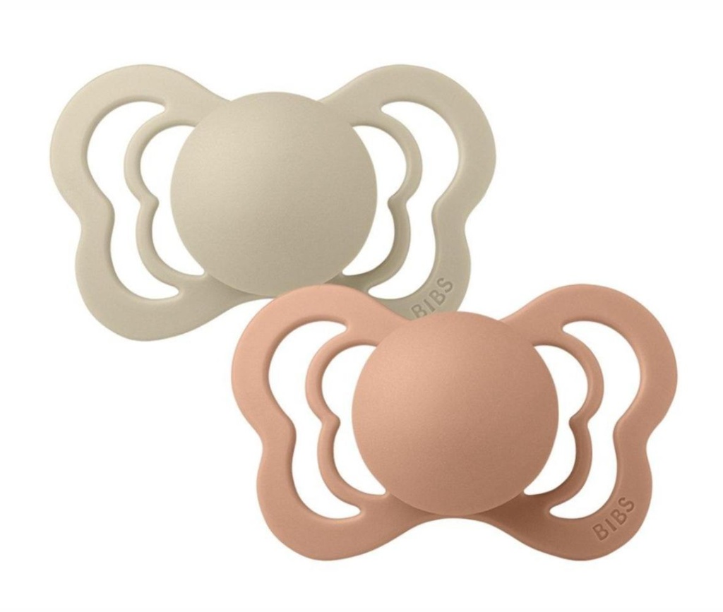 Couture 2 Pack Silicone Size 2 Vanilla/Peach Bibs