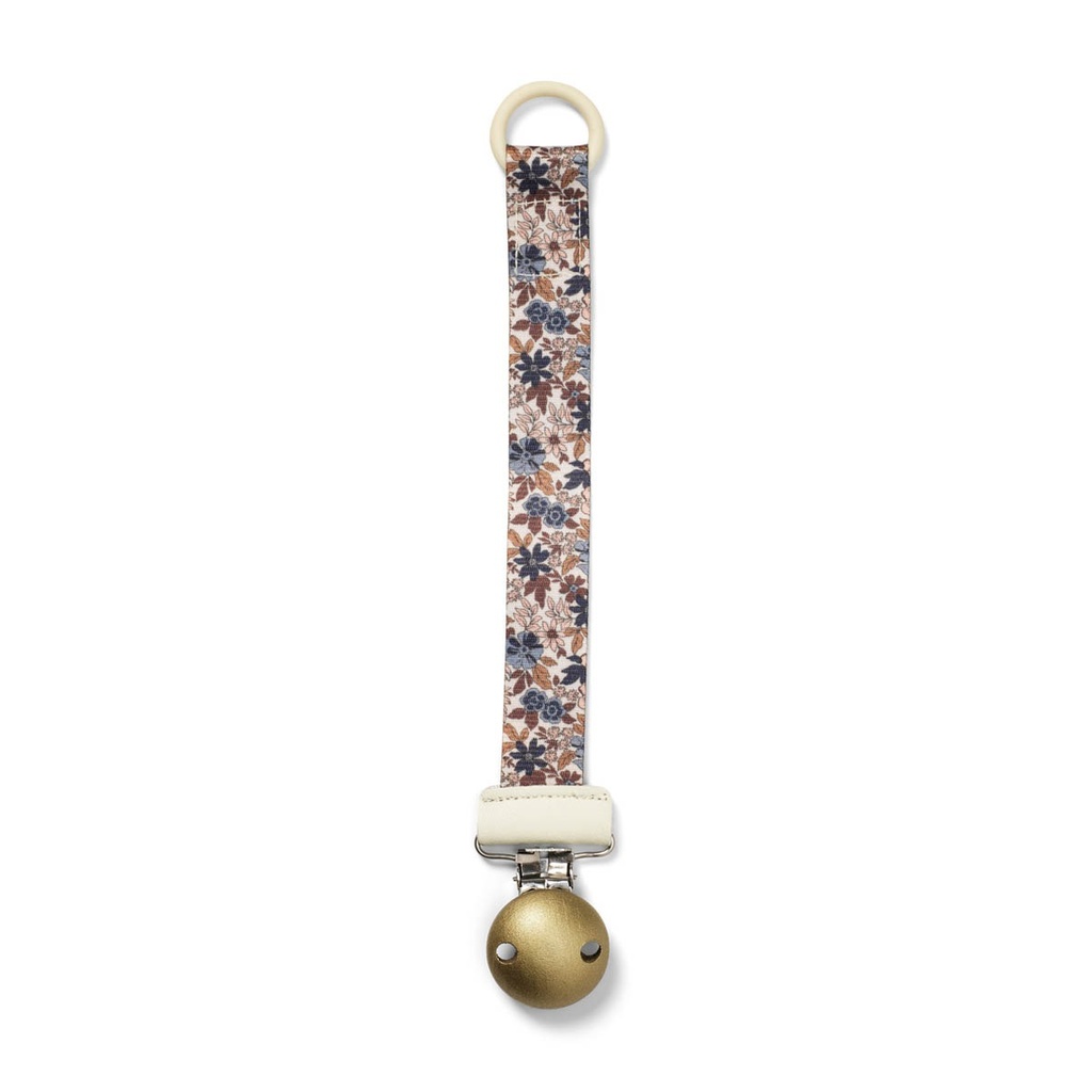 Pacifier Clip Wood Blue Garden Elodie