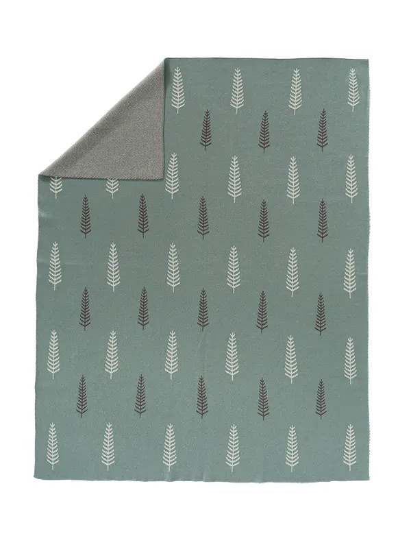 Fine Knitted Blanket 80 X 100 Cm Forest Fresk