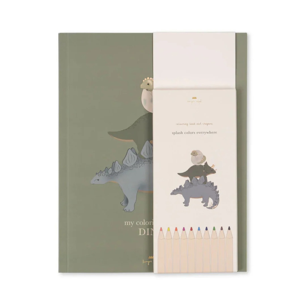 Coloring Book And Crayons Dino Konges Slojd