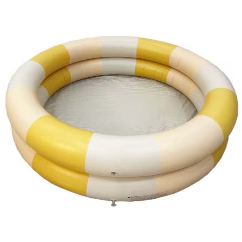 Piscina inflable rayas amarillo y blanco Hopping