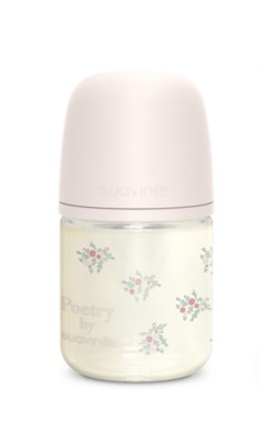 Biberon VidrioSX PRO S 120 ml 0-3M Poetry Rosa Suavienx