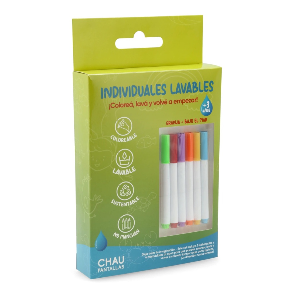 Individuales Lavables Granja - Bajo el Mar Chau Pantallas
