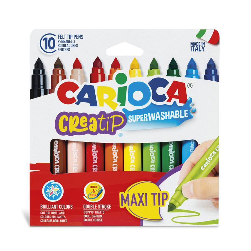 Marcadores Gruesos Creatip Maxi Caja X 10 Carioca