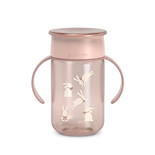 Vaso 360° Antiderrame 340Ml - Wonder  Conejo Rosa Suavinex