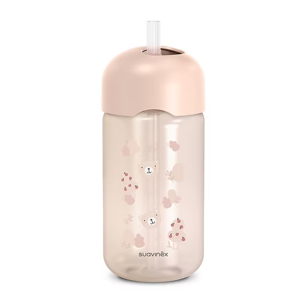 Vaso Con Sorbito Antiderrame 340Ml - Print Rosa Suavinex