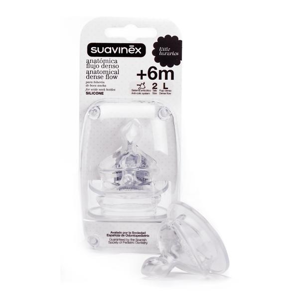 Tetina Anat.  +6M Flujo L Pack 2 Uds Silicona Suavinex