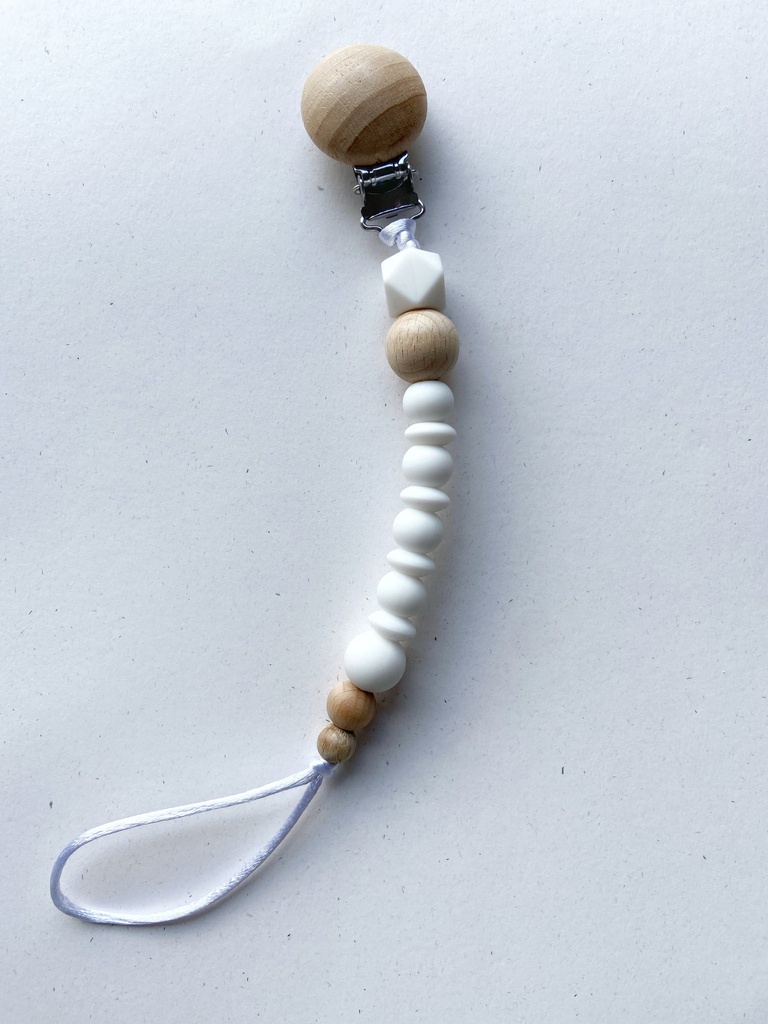 Clip Chupete Madera blanco Nansu