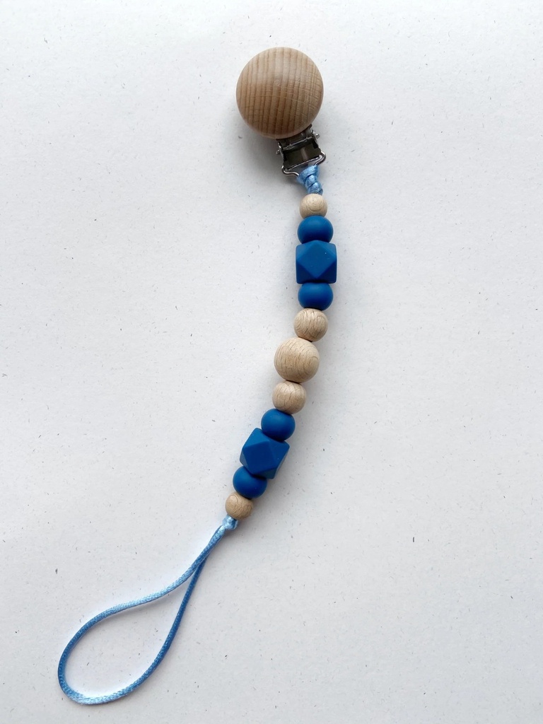 Clip Chupete Madera Azul Nansu