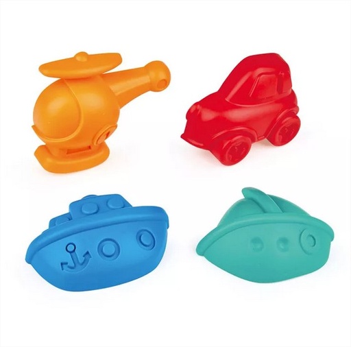 [6943478022379] Set 4 moldes vehiculos playa Hape