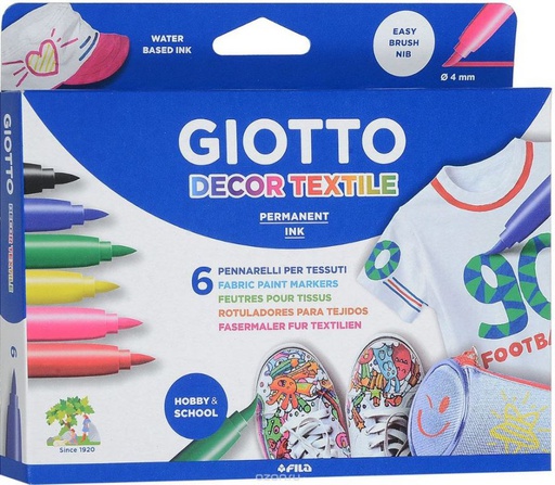 [8000825495007] Marcador textil Tela x 6 Giotto
