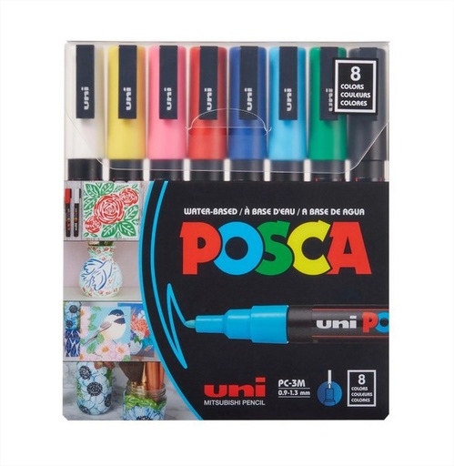 [4902778246115] Marcadores 1.3mm x 8 Colores Clásicos Posca