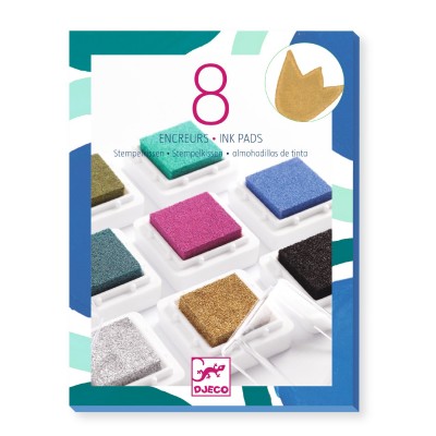 [DJ09799] 8 Ink Pads And 1 Cleaner - Chic Djeco