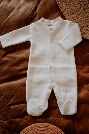 [MP18] Enterizo PIMA Jacquard blanco y beige RN Mon Petit