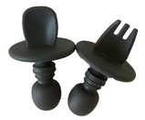 [608011944490] Cubiertos de aprendizaje silicona Gris Storki