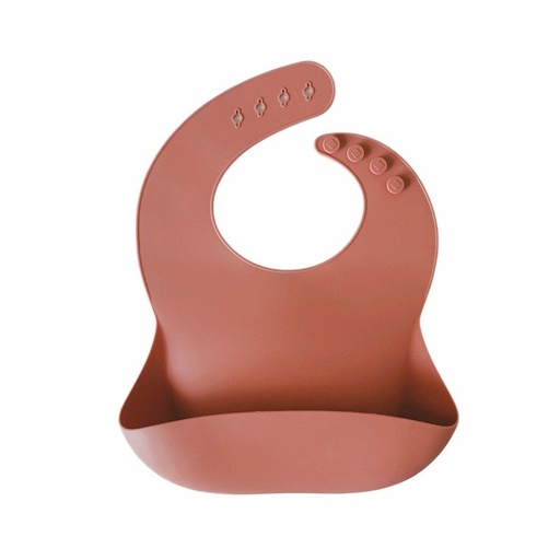 [608011944056] Babero silicona brick (terracota) Storki