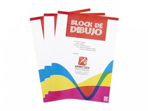 [7616012] Block de dibujo 1/8 120g Infantozzi Materiales