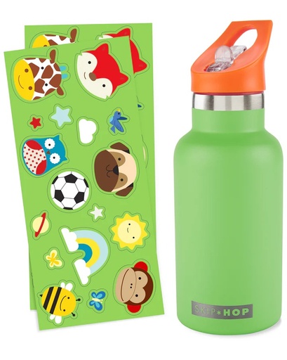 [195862479191] Botella de Acero con Stickers - Verde Skip Hop
