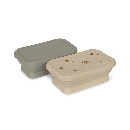 [KS1000272 -LE] 2 Pack Silicone Foldable Lunchbox Lemon/Topanga Konges Slojd
