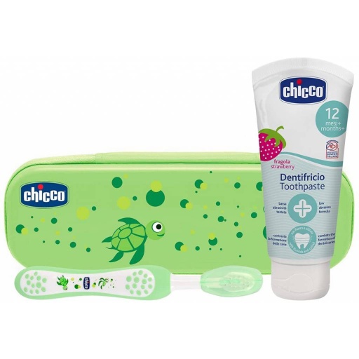 [8058664022649] Set cepillo + pasta de dientes 6-36m verde Chicco