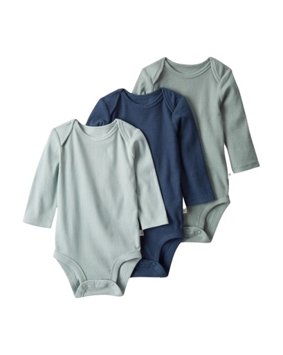 [195862613342] Pack 3 Bodies Ml Algodón Org Little Planet6M Carters