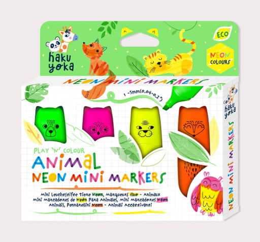 [6920773331535] Pack 4 Marcadores Neon Animales  Haku Yoka