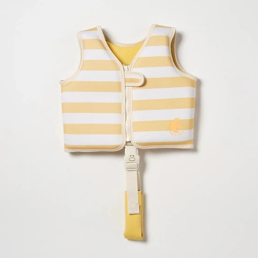 [9339296069585] Chaleco Flotador 1-2Y Seagull Mustard Stripe Sunnylife