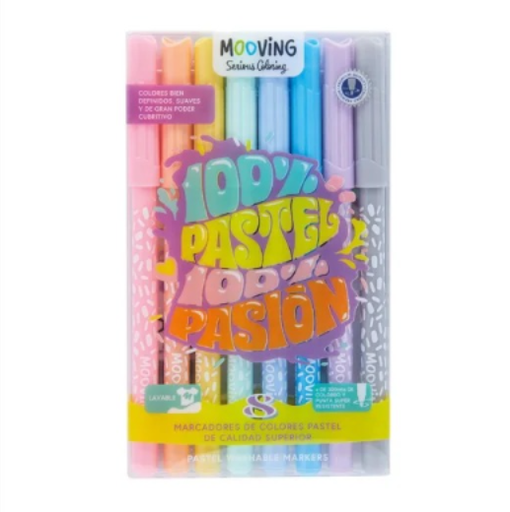 [7798356618057] Marcadores Color Pastel Caja x 8 Mooving