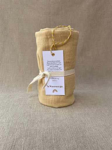 [LB01] Rebozo de muselina mostaza La Bienvenida