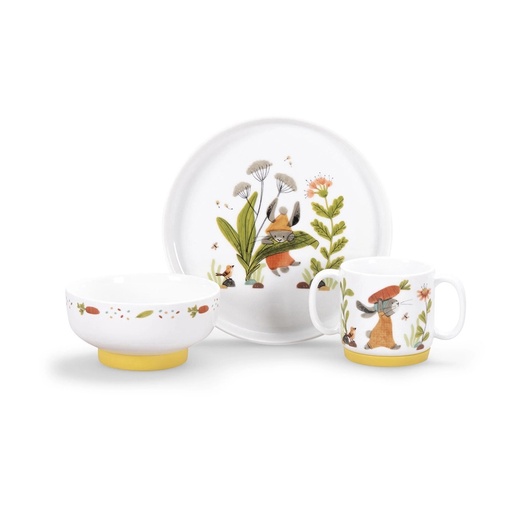[678230] Set Vajilla De Porcelana Trois Petits Lapins Moulin Roty