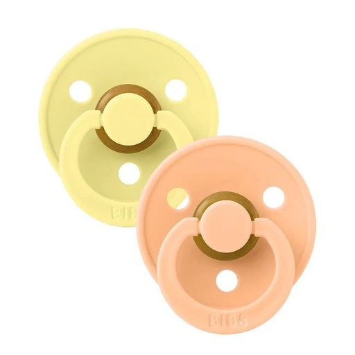 [110265] Colour 2 Pack Latex Size 1 Sunshine/Peach S Bibs