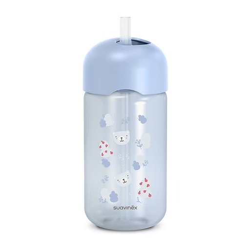 [909204] Vaso Con Sorbito Antiderrame 340Ml - Print Celeste Suavinex