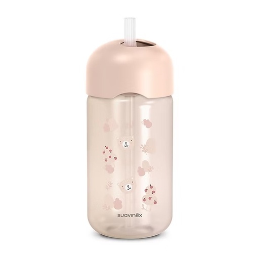 [909211] Vaso Con Sorbito Antiderrame 340Ml - Print Rosa Suavinex