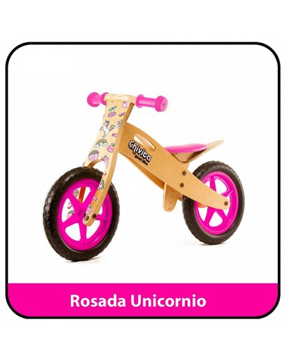 [084] Bici - Rosa unicornio/ flamenco / Buho / Mariposa Chivita