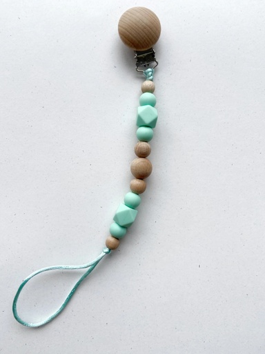[NANSU5] Clip Chupete Madera verde agua Nansu