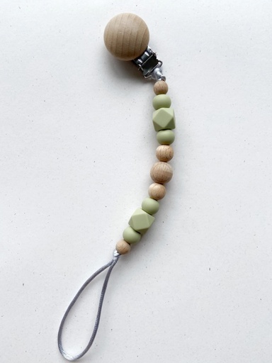 [NANSU17] Clip Chupete Madera verde oliva Nansu