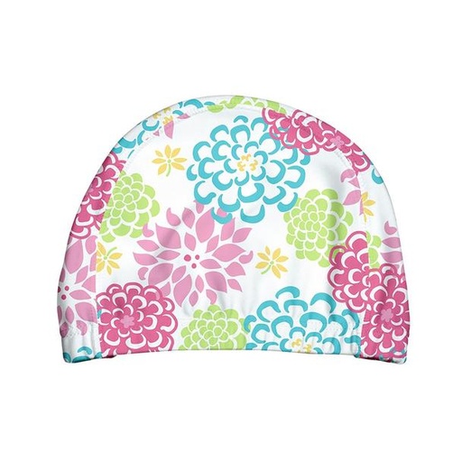 [715418172408] Gorra de piscina blanca con flores Iplay